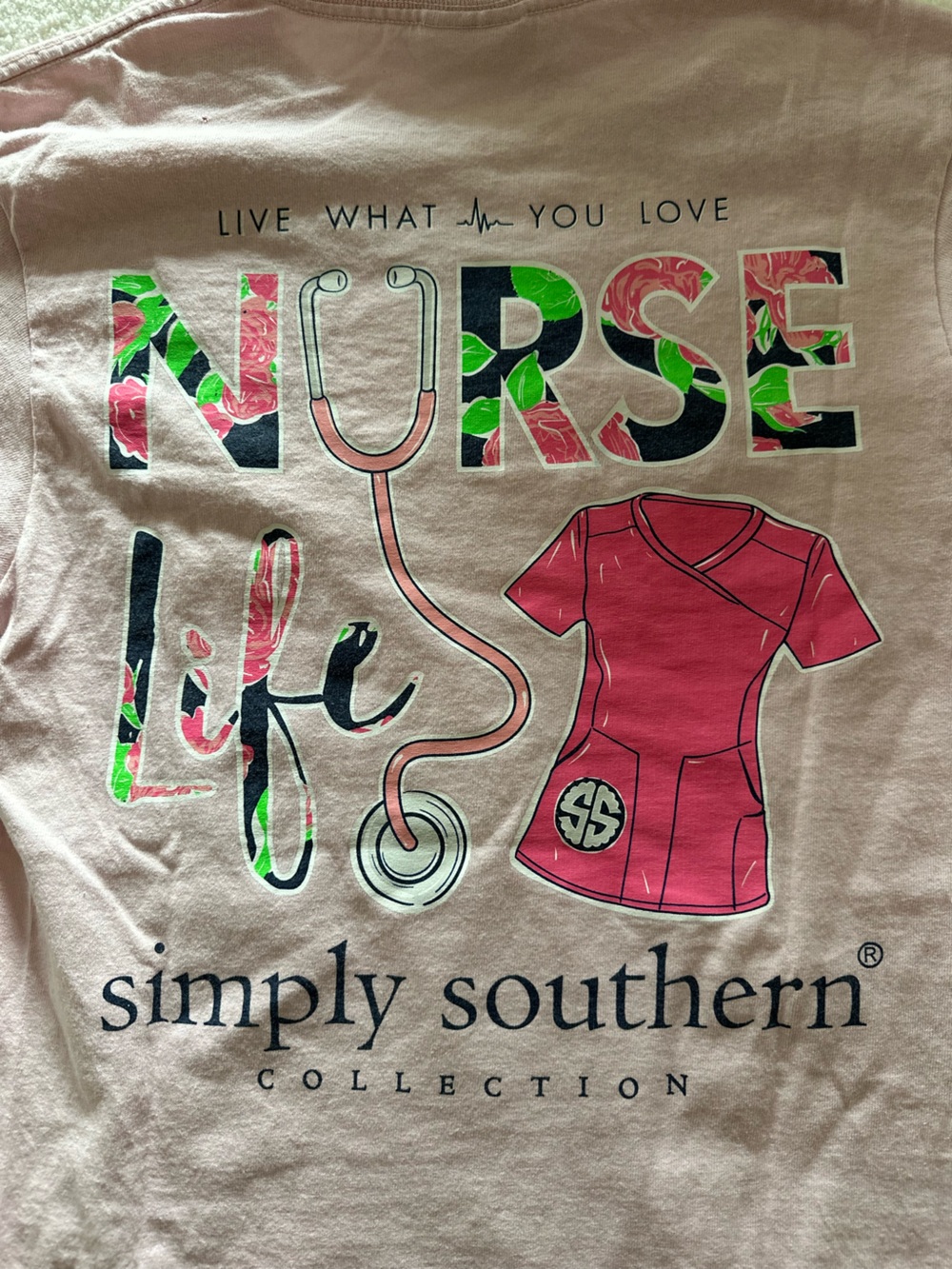 Simply Southern Nurse Life Light Pink Short Sleeve